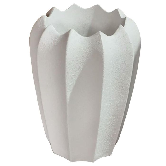 DKD Home Decor Macetero Mediterraneo Blanco Fibra de Vidrio 40 x 51 x 40 cm