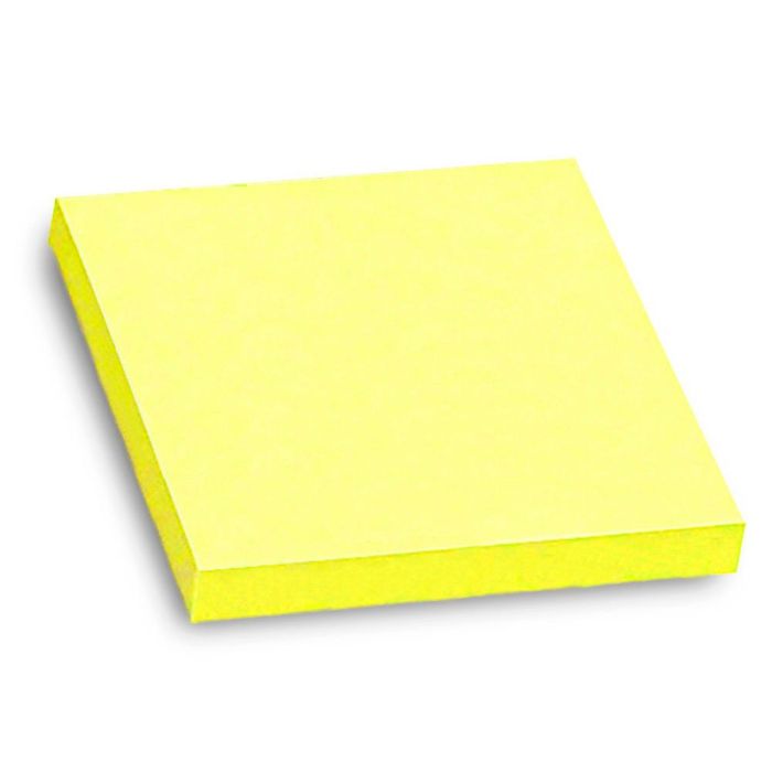 Bloc De Notas Adhesivas Quita Y Pon Q-Connect 76x76 mm Amarillo Neon 80 Hojas 6 unidades 3