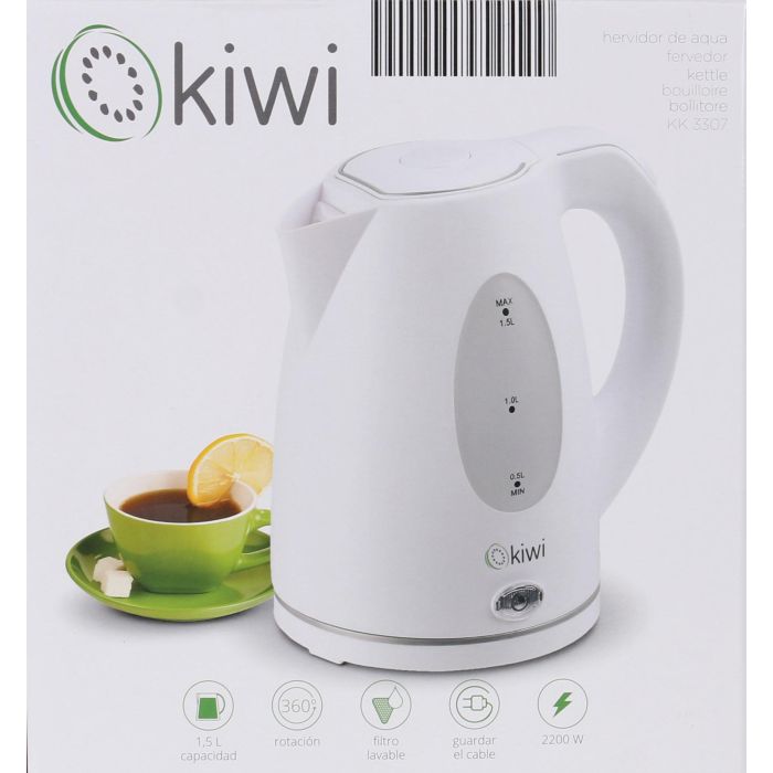Kiwi Hervidor de Agua 1.5L 1850-2200W 360° (6 Unidades) 1