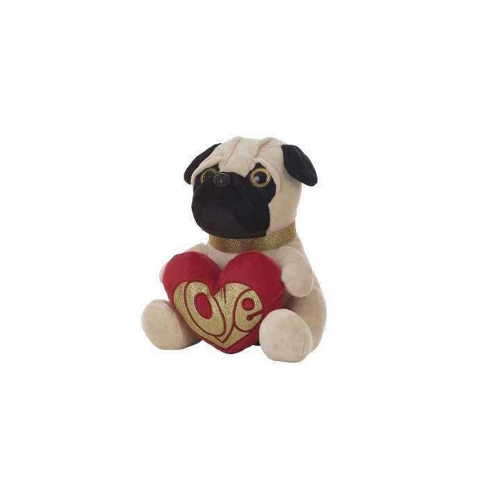 Peluche pug dog corazón 26 cm Peluche pug dog corazón 26 cm
