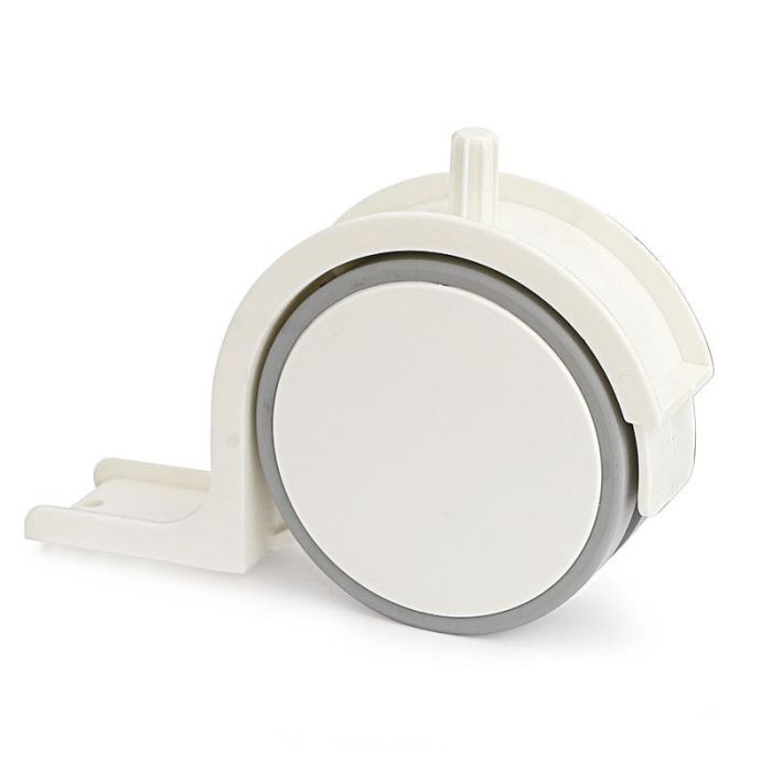 Q&Q Rueda Nido Toscana Unidireccional Sin Freno Para Embutir Espesor 30mm Blanco - Carga 100kg