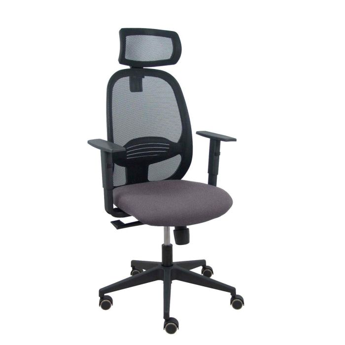 PIQUERAS Y CRESPO Silla Cilanco negra malla negra asiento bali gris oscuro brazo regulable cabecero regulable PIQUERAS Y CRESPO Silla Cilanco negra malla negra asiento bali gris oscuro brazo regulable cabecero regulable