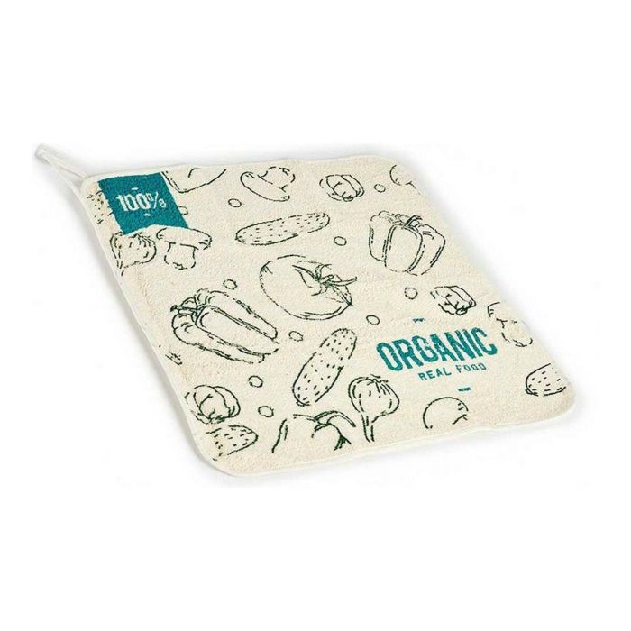 Kinvara Paño Cocina Rizo 50 cm Organic - 25% Poliéster, 75% Algodón - Verde, Blanco (24 Unidades)