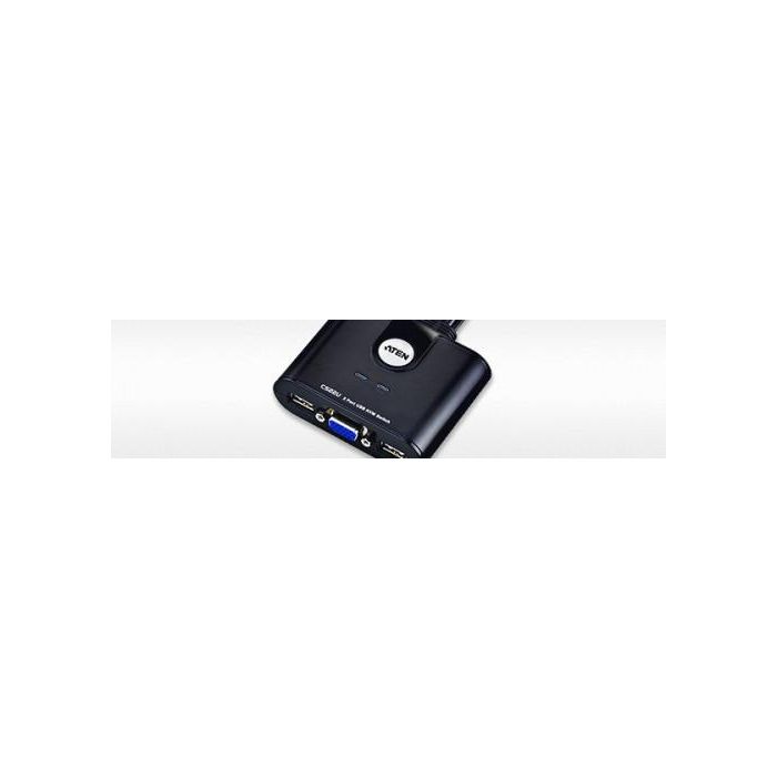 Aten CS22U-AT Interruptor KVM USB 2 Puertos VGA Negro - Controla 2 Computadoras, Resolución 2048x1536 1 Aten CS22U-AT Interruptor KVM USB 2 Puertos VGA Negro - Controla 2 Computadoras, Resolución 2048x1536 1