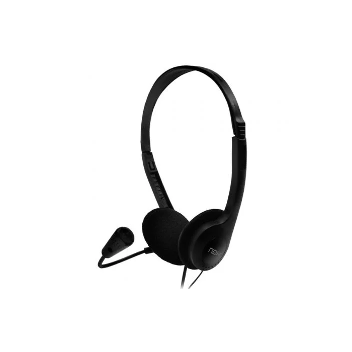 Nox Voice One Auriculares Estéreo con Micrófono Flexible, Doble Jack 3.5 mm, Negros