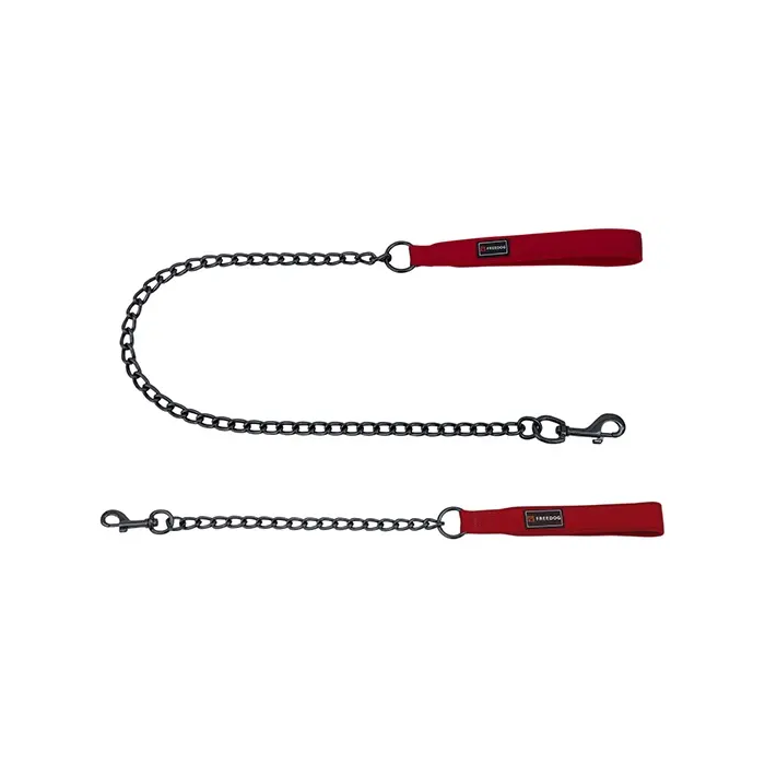 Freedog Correa para perro metálica Gun Rojo 3,5 mm-20 mm 100 cm
