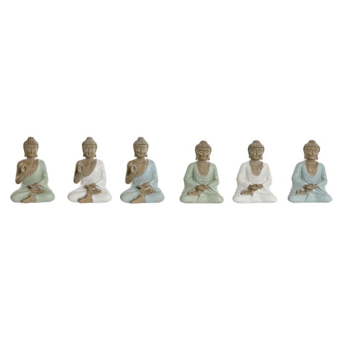 Figura Oriental DKD Home Decor Verde Blanco 4 x 8.5 x 6 cm (6 Unidades)