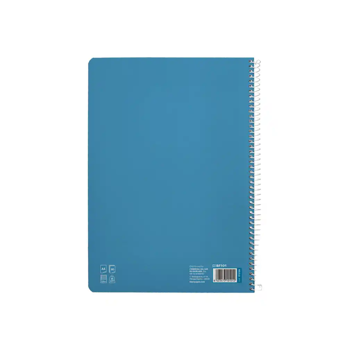 Liderpapel Cuaderno espiral A4 Pautaguía tapa blanda 80 hojas 75gr cuadro pautado 2,5mm color azul 2