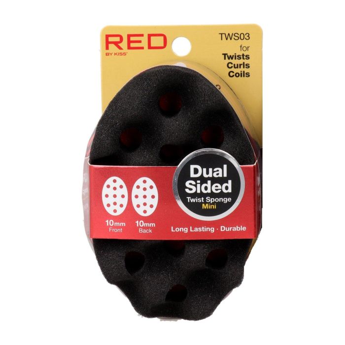 Red Kiss Twist Sponge Mini Double Side Esponja Para El Cabello