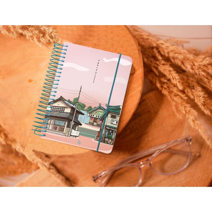 Agenda Espiral Liderpapel Santorini A6 2025 Dia Pagina 4 Diseños Surtidos Papel 60 gr 8 unidades 1