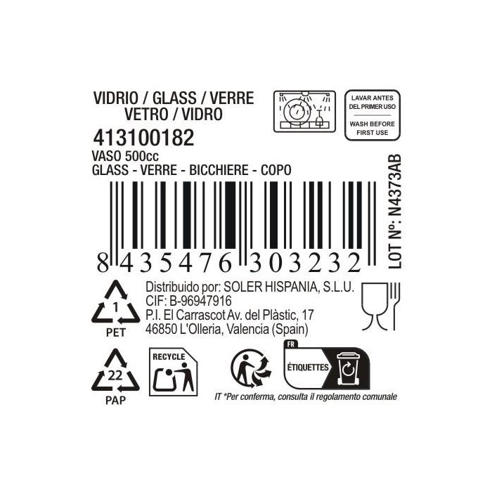 Vaso 500Cc "Auriss Sagra" Md (16 Unidades) 10