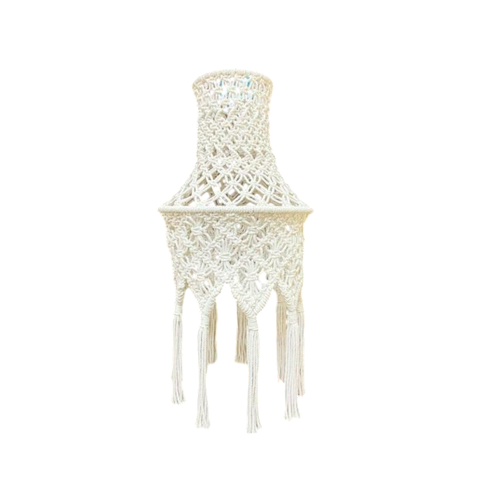 DKD Home Decor Pantalla Algodón Crudo Macramé 30 x 30 x 30 cm