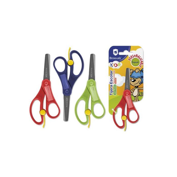 Bismark Tijera Escolar Kids con Nombre y Freno 5" Ambidextro Multicolor 329530