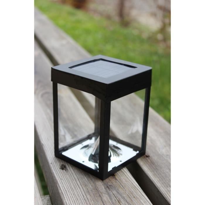 Mini portavelas solar de mesa - Paredes de cristal - Negro 3 Mini portavelas solar de mesa - Paredes de cristal - Negro 3
