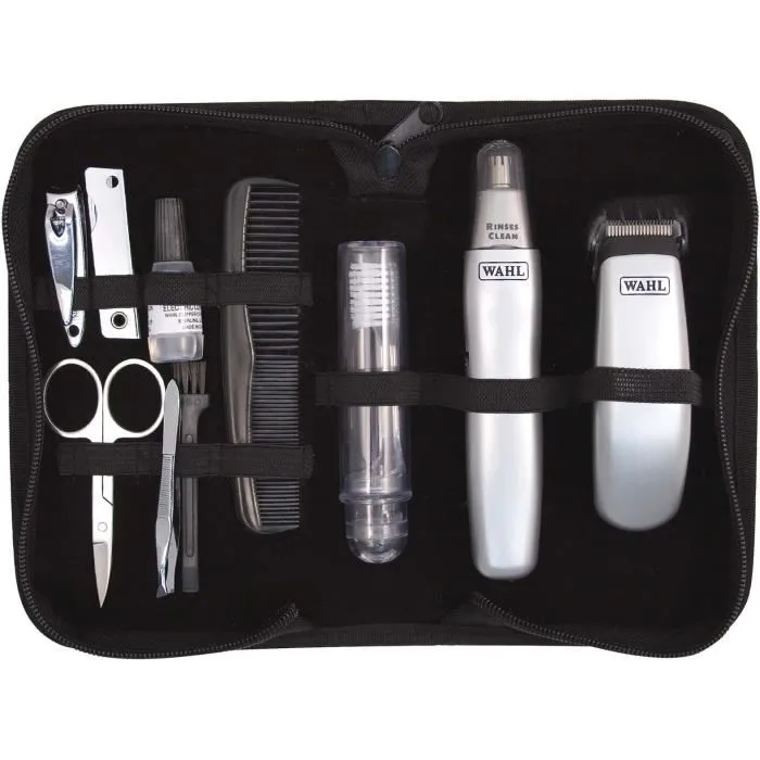 Wahl 9962-1816 Cortabarbas + Recortadora de Nariz, Orejas y Cejas Travel Kit