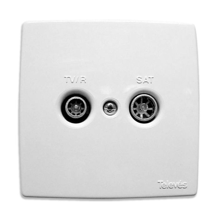 Televes Embellecedor Blanco de Plástico para Toma Doble TV/R-Sat, Placa para Ocultar Tomas, ABS Blanco RAL 9001 0 Televes Embellecedor Blanco de Plástico para Toma Doble TV/R-Sat, Placa para Ocultar Tomas, ABS Blanco RAL 9001 0