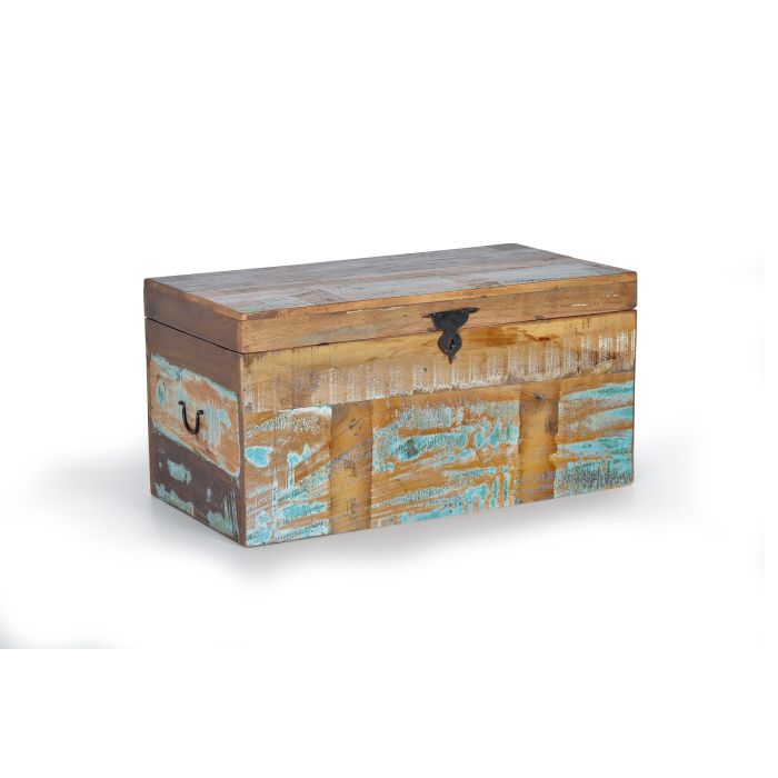 Giner y Colomer Baúl de Madera Reciclada Multicolor 40x80x40 cm