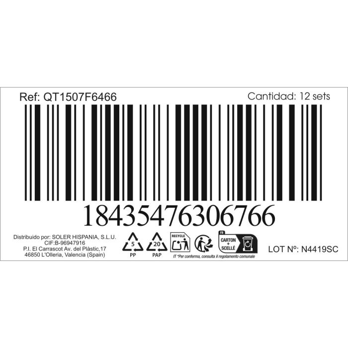 Inde Set de 6 Tenedores de Postre 'Sofia' de 1.5 mm - 14.5x2.2 cm (12 Cajas) 1