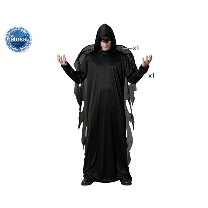 Disfraz Ángel Negro con Alas para Hombre Adulto Talla M-L Halloween Polyester