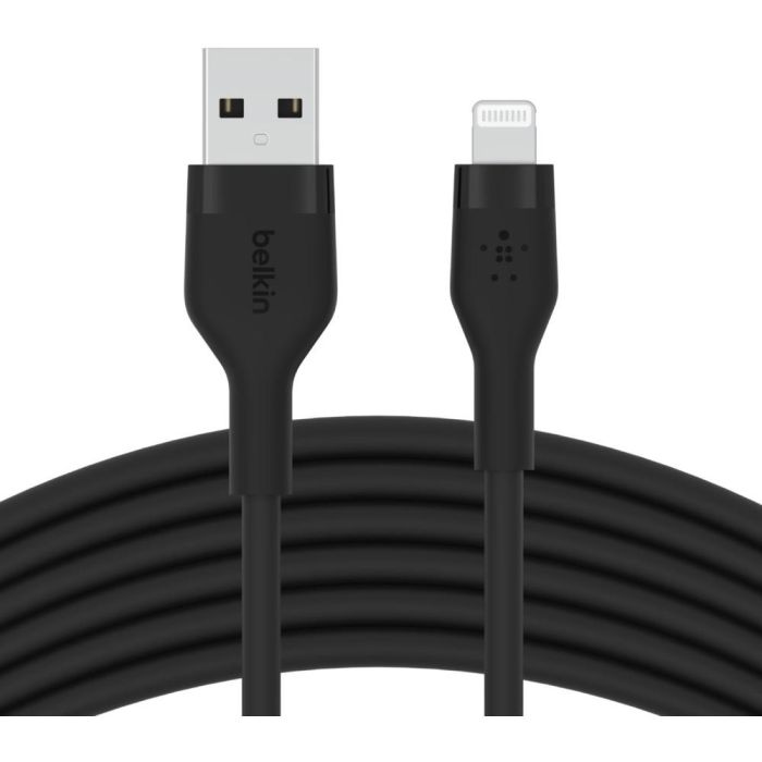 Belkin CAA008BT1MBK Cable USB-A a Lightning Silicona Clip 1m Negro 2 Belkin CAA008BT1MBK Cable USB-A a Lightning Silicona Clip 1m Negro 2