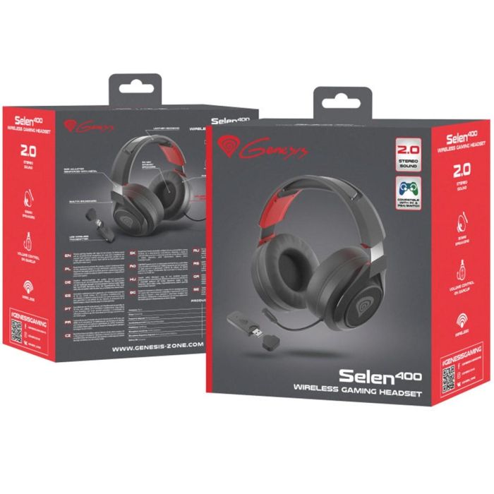 GENESIS Selen 400 Auriculares Inalámbrico y alámbrico Diadema Juego Negro, Rojo 2 GENESIS Selen 400 Auriculares Inalámbrico y alámbrico Diadema Juego Negro, Rojo 2