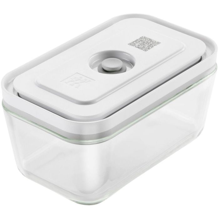 Zwilling Fresh&Save Caja de Vacío Rectangular de Vidrio 0.9L Gris Transparente, Hermético y Apto para Horno/Microondas/Congelador