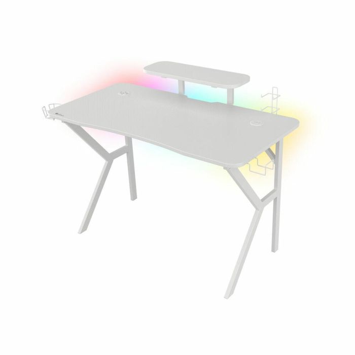 GENESIS Holm 320 RGB Mesa Gaming Blanca, Iluminación RGB, Hub USB 3.0, Carga Inalámbrica, Soporte Auriculares y Monitor 120x60 cm 0 GENESIS Holm 320 RGB Mesa Gaming Blanca, Iluminación RGB, Hub USB 3.0, Carga Inalámbrica, Soporte Auriculares y Monitor 120x60 cm 0