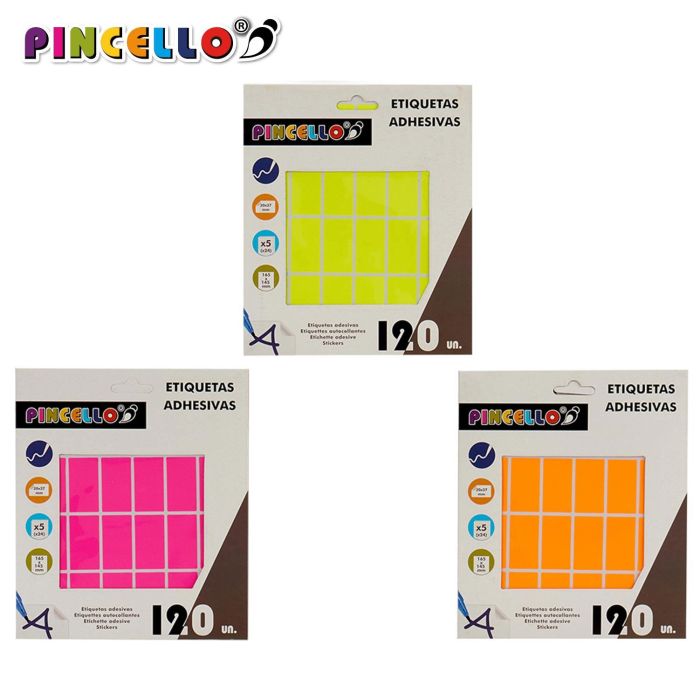 Etiquetas Adhesivas 20X37Mm Rect Surtidos 5Pag Pincello (120 Unidades) 1 Etiquetas Adhesivas 20X37Mm Rect Surtidos 5Pag Pincello (120 Unidades) 1