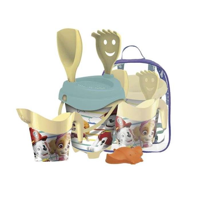 Mochila cubo playa castillo paw patrol con cedazo, pala, rastrillo y moldes 18 cm 2 Mochila cubo playa castillo paw patrol con cedazo, pala, rastrillo y moldes 18 cm 2
