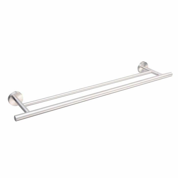 DKD Home Decor Toallero Básico Inox Plateado para Pared. 70 cm de Ancho, 13.5 cm de Fondo, 5.3 cm de Alto.