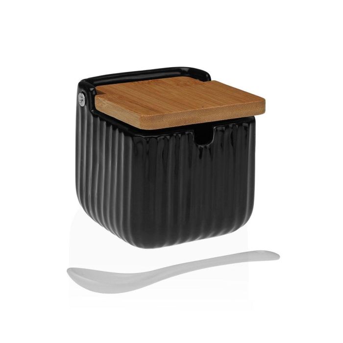 Azucarero Negro Rayas Versa 8.3x8.3x8.3 cm - Bambú, Dolomita (4 Unidades) Azucarero Negro Rayas Versa 8.3x8.3x8.3 cm - Bambú, Dolomita (4 Unidades)