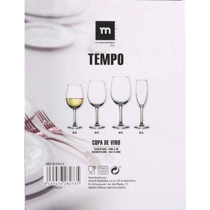 Copa de Vino Tempo 36 cl - Inde (24 Unidades) 3 Copa de Vino Tempo 36 cl - Inde (24 Unidades) 3