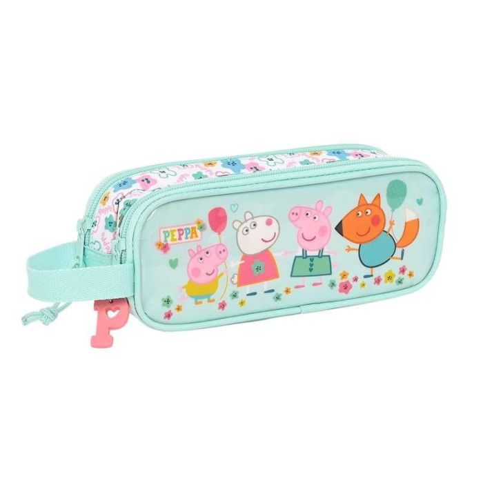 Portatodo Doble Peppa Pig Cosy corner Azul claro (21 x 8 x 6 cm) Portatodo Doble Peppa Pig Cosy corner Azul claro (21 x 8 x 6 cm)
