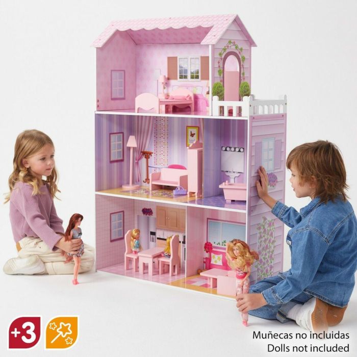 Casa de Muñecas Play & Learn 14 Piezas 80 x 112 x 31 cm 2 Casa de Muñecas Play & Learn 14 Piezas 80 x 112 x 31 cm 2