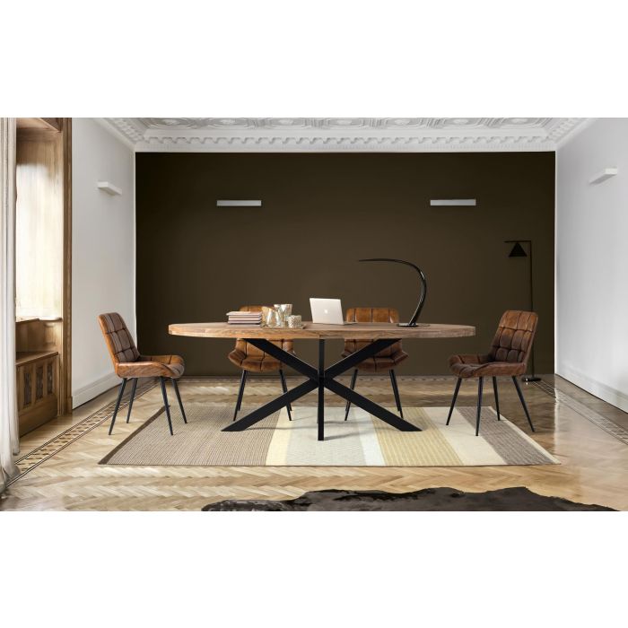Giner y Colomer Mesa de Comedor Ovalada en Madera de Mango Maciza 200 cm 4