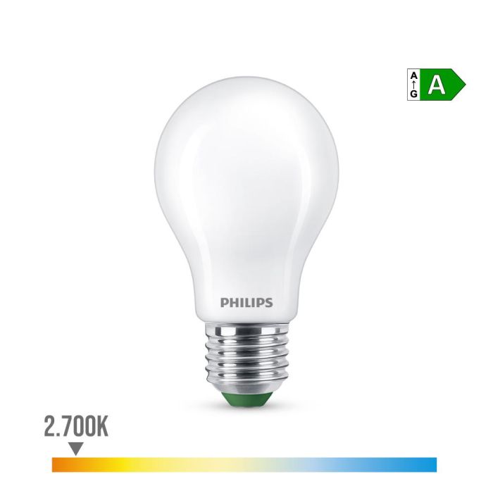 Bombilla ultra efficient led classic 5,2w 1095im e27 2700k, ø10,4x6cm, philips