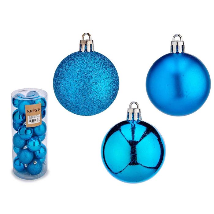 Set 24 Bolas Navidad 5 cm Azul Krist+ - Decoración en plástico (12 Unidades) Set 24 Bolas Navidad 5 cm Azul Krist+ - Decoración en plástico (12 Unidades)