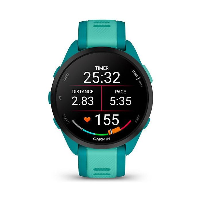 Garmin Forerunner 165 Music aqua Reloj Inteligente GPS AMOLED Pantalla Táctil Resistente al Agua Monitor de Frecuencia Cardíaca y Oxígeno