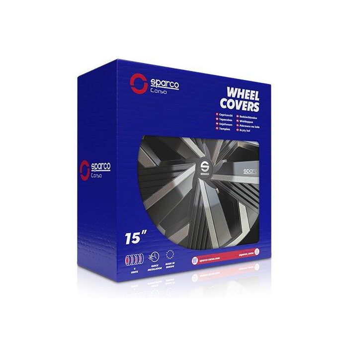 Sparco Tapacubos Nagoya Bicolor 15" Negro - Gris 4 Piezas Cs1 SPC1522BKGR 2 Sparco Tapacubos Nagoya Bicolor 15" Negro - Gris 4 Piezas Cs1 SPC1522BKGR 2