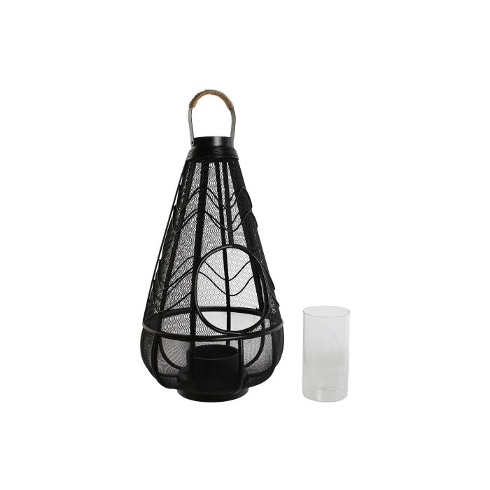 DKD Home Decor Portavela Colonial Negro Metal y Ratán 28 x 50 x 28 cm 4 DKD Home Decor Portavela Colonial Negro Metal y Ratán 28 x 50 x 28 cm 4