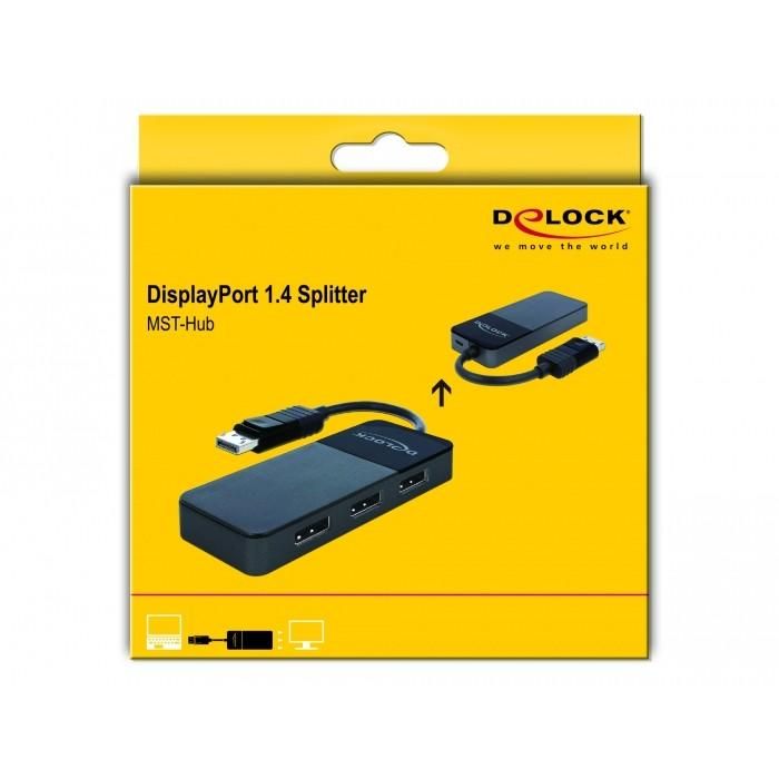 DELOCK DisplayPort 1.4 Splitter 1 x DisplayPort in > 3 x DisplayPort out 4 DELOCK DisplayPort 1.4 Splitter 1 x DisplayPort in > 3 x DisplayPort out 4