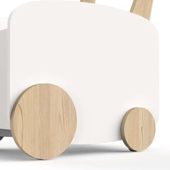 Carro de almacenamiento con ruedas - FIRMIANA - Estilo escandinavo - Blanco mate / Roble Kronberg - 49,8 x 35 x 52,5 cm - DEMEYERE 3 Carro de almacenamiento con ruedas - FIRMIANA - Estilo escandinavo - Blanco mate / Roble Kronberg - 49,8 x 35 x 52,5 cm - DEMEYERE 3
