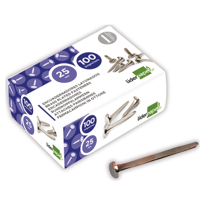 Liderpapel Encuadernadores niquelados n.5 25 mm caja de 100 unidades 1