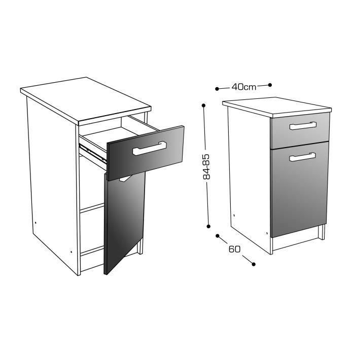 Mueble de cocina START Blanco 40 x 60 x 85 cm 3