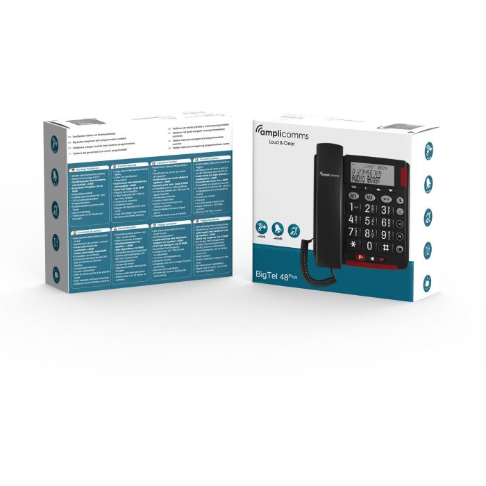 amplicomms BIGTel 48 Plus, Grotastentelefon Dark Grey 3 amplicomms BIGTel 48 Plus, Grotastentelefon Dark Grey 3