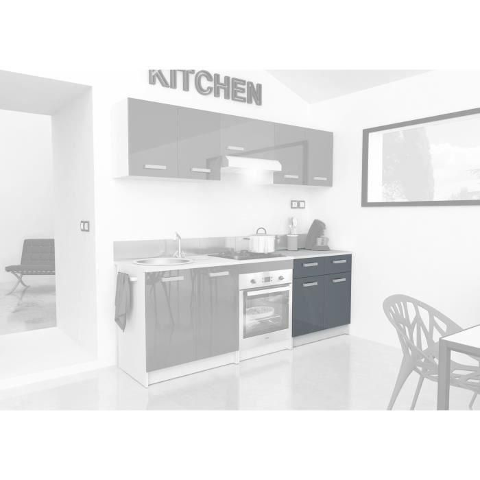 START Base de cocina L 80 cm con encimera incluida - Gris brillante 2 START Base de cocina L 80 cm con encimera incluida - Gris brillante 2
