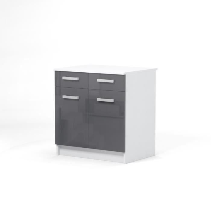 START Base de cocina L 80 cm con encimera incluida - Gris brillante START Base de cocina L 80 cm con encimera incluida - Gris brillante