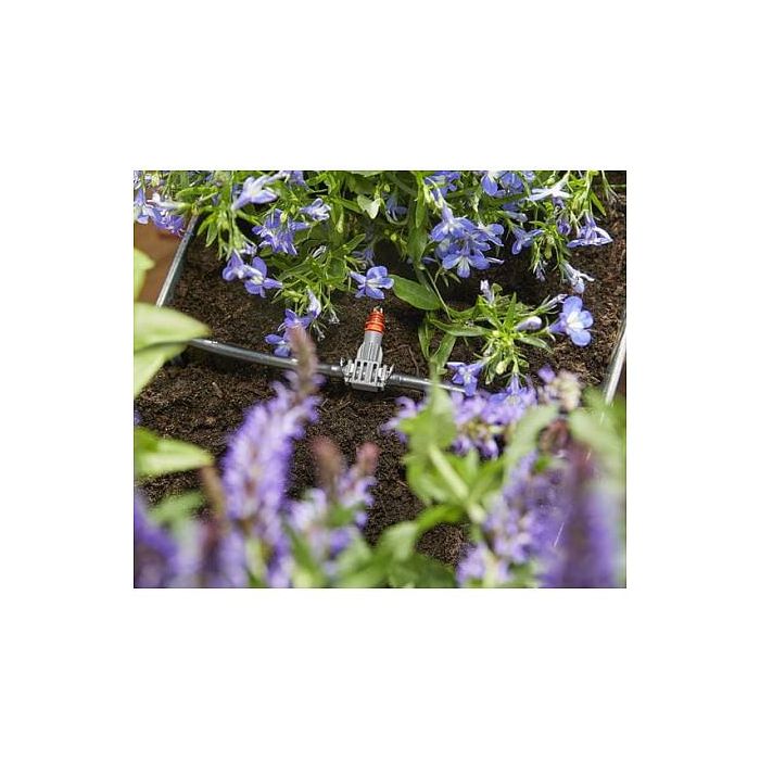 GARDENA 1407-20 City Gardening Balkon Bewässerung para 5-6 m², Sistema de Riego por Goteo, Manguera 10 m, 4.6 mm, 25 Goteros, Negro/Gris, Origen Alemania