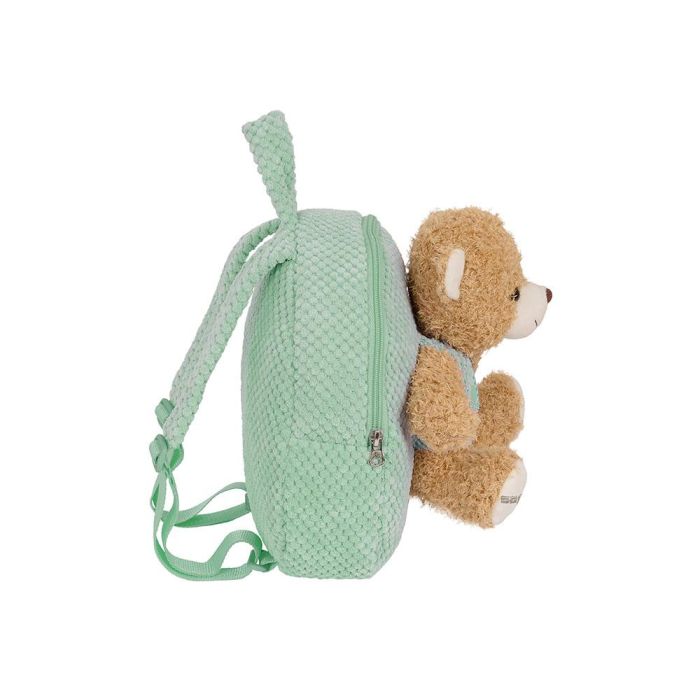 Mochila Safta Preescolar Osito Extraible Verde 75x230x270 mm 2