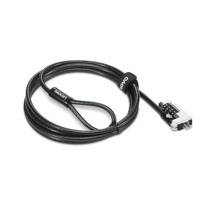 Lenovo Candado Cable Combinación NanoSaver con Botón Pulsador para Seguridad Antirrobo Portátiles, Docking, Monitores